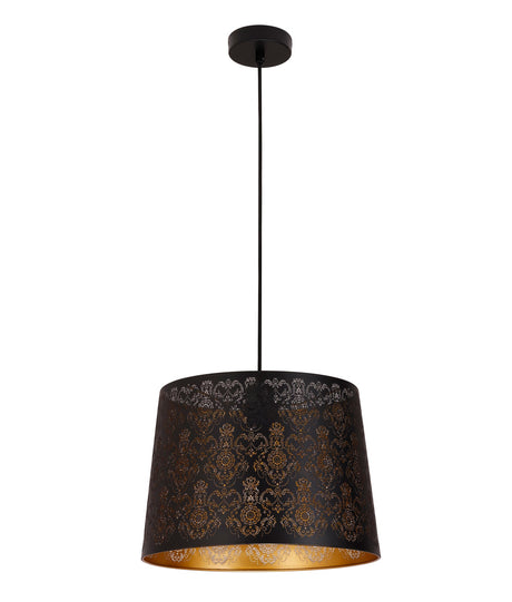 PENSHADE: Interior Slanted with Fleur Tower Pattern Laser Cut Pendant Lights (Black/ White)