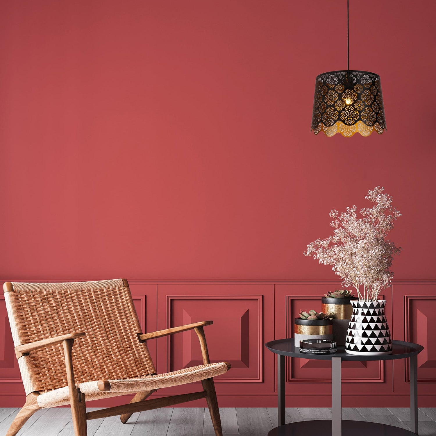 PENSHADE: Interior Slanted with Flower Pattern Laser Cut Pendant Lights