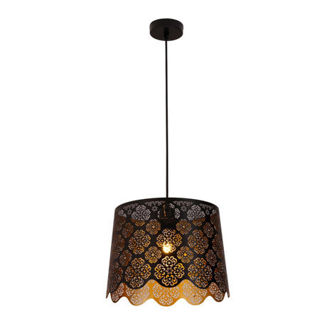 PENSHADE: Interior Slanted with Flower Pattern Laser Cut Pendant Lights (Black/ White)