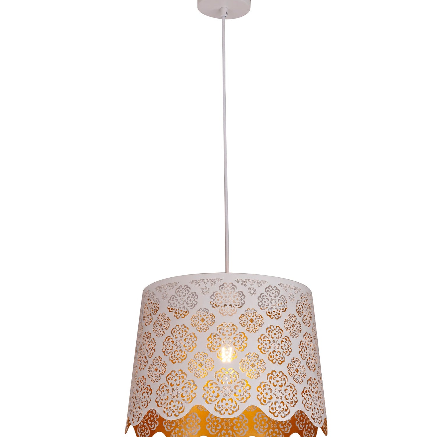 PENSHADE: Interior Slanted with Flower Pattern Laser Cut Pendant Lights