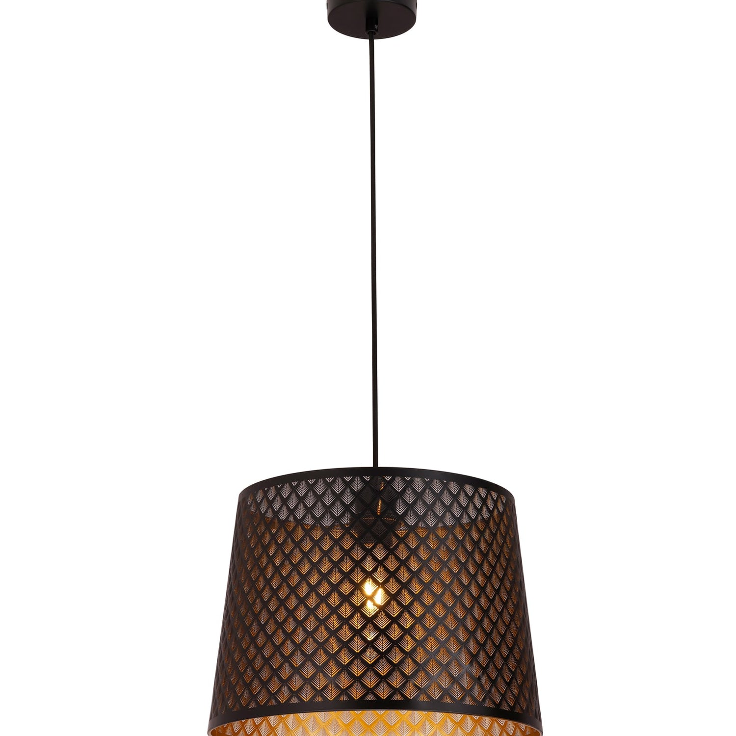 PENSHADE: Interior Slanted with Geometry Pattern Laser Cut Pendant Lights (Black/ White)