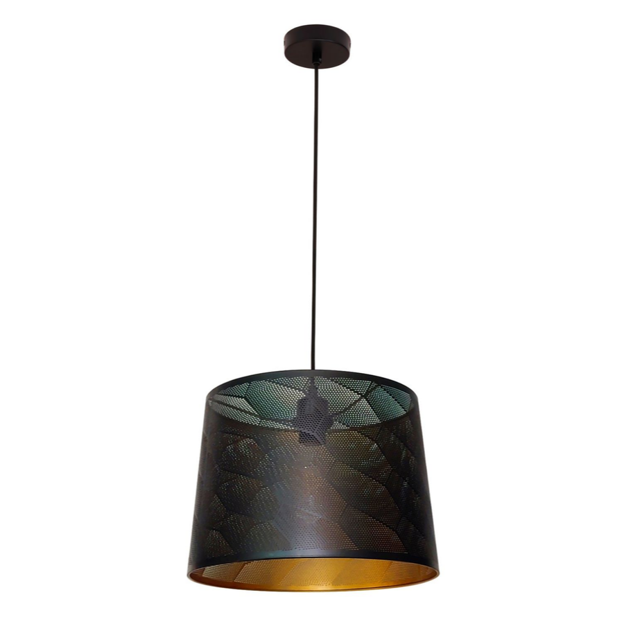 PENSHADE: Interior Slanted with Honeycomb Pattern Laser Cut Pendant Lights (Black/ White)