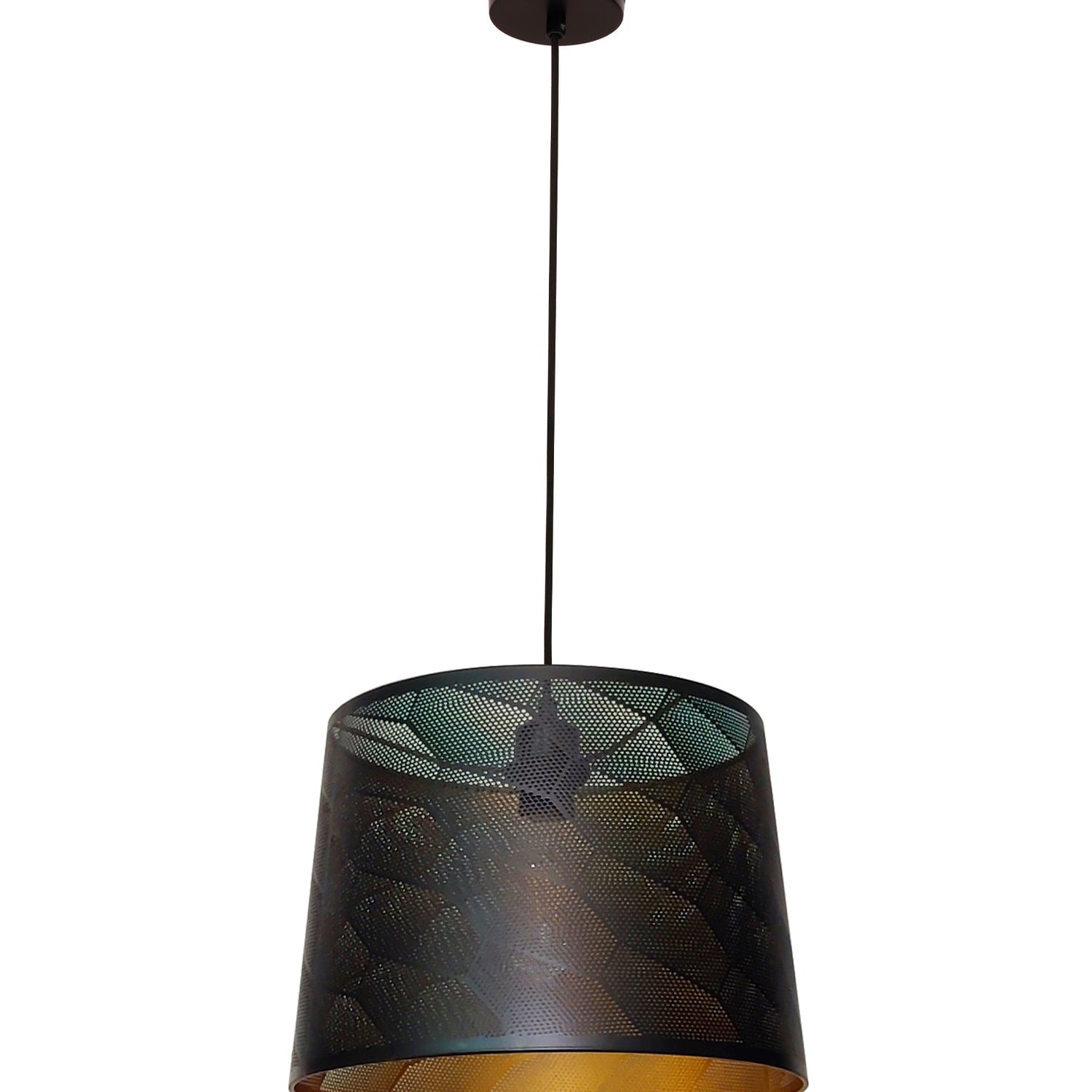 PENSHADE: Interior Slanted with Honeycomb Pattern Laser Cut Pendant Lights (Black/ White)