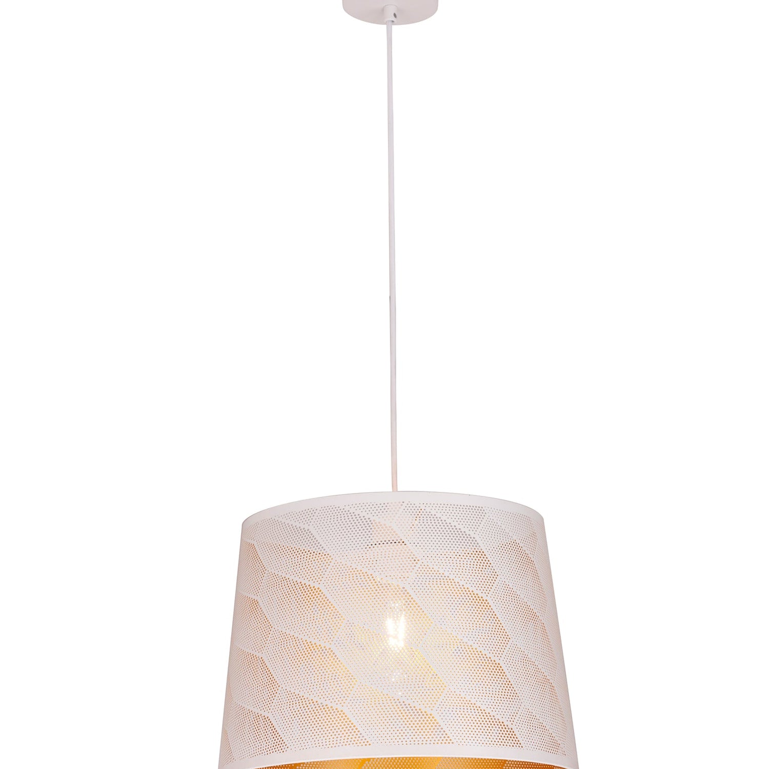 PENSHADE: Interior Slanted with Honeycomb Pattern Laser Cut Pendant Lights (Black/ White)
