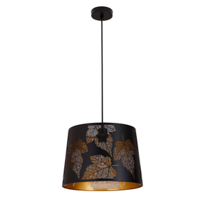 PENSHADE: Interior Slanted with Maple Leaf Pattern Laser Cut Pendant Lights (Black/ White)
