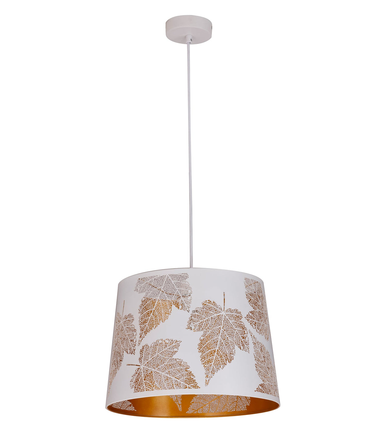 PENSHADE: Interior Slanted with Maple Leaf Pattern Laser Cut Pendant Lights (Black/ White)