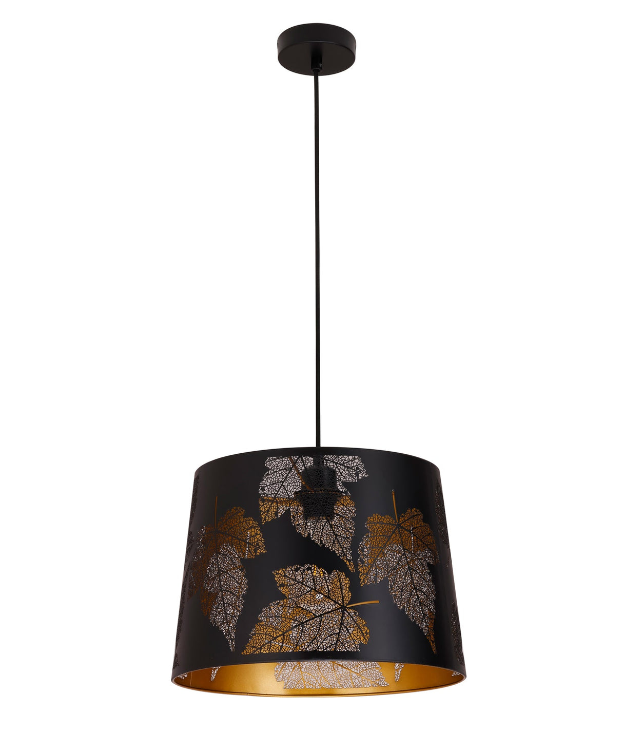 PENSHADE: Interior Slanted with Maple Leaf Pattern Laser Cut Pendant Lights (Black/ White)