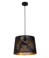 PENSHADE: Interior Slanted with Maple Leaf Pattern Laser Cut Pendant Lights (Black/ White)