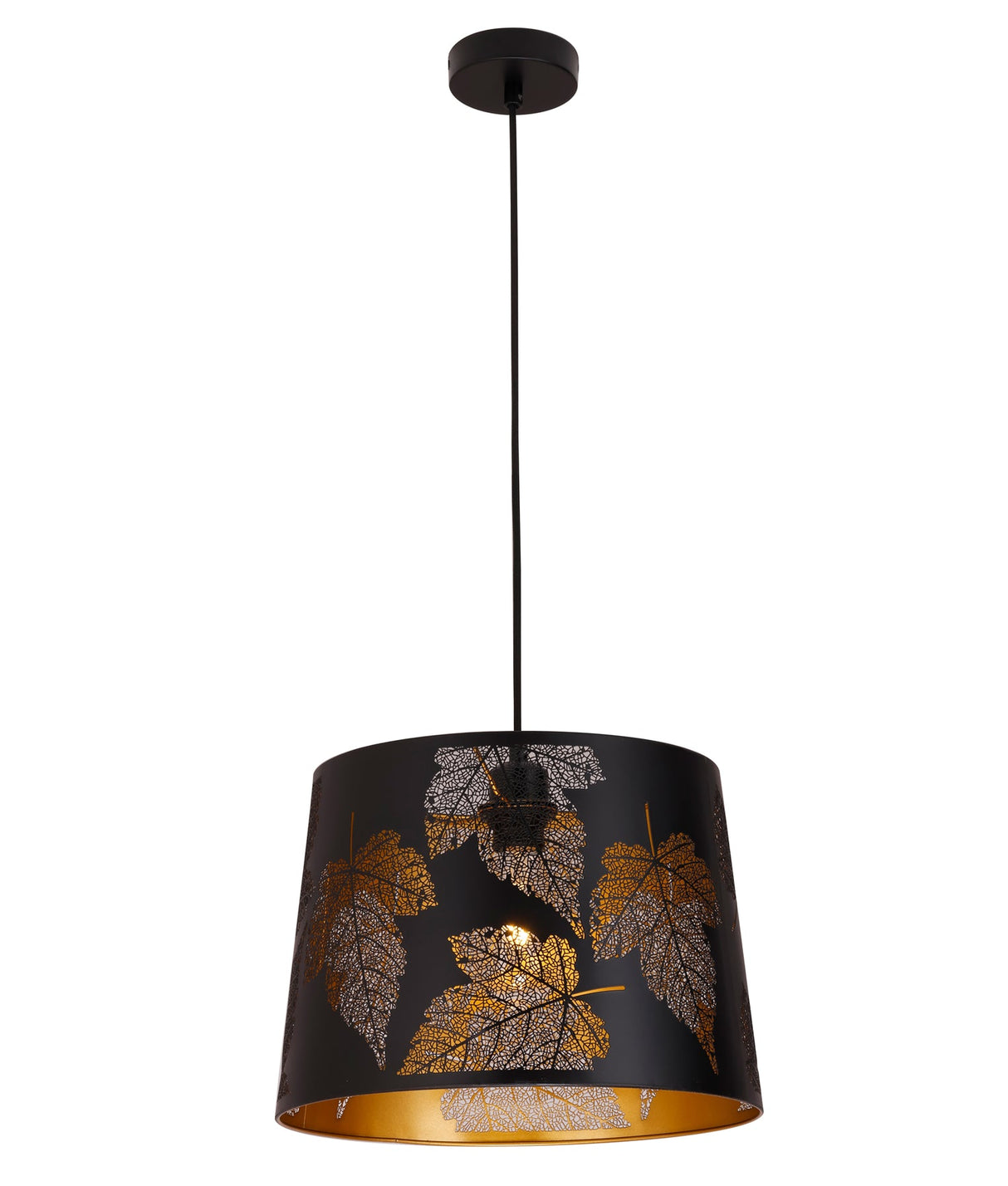 PENSHADE: Interior Slanted with Maple Leaf Pattern Laser Cut Pendant Lights (Black/ White)