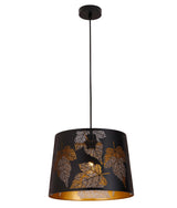 PENSHADE: Interior Slanted with Maple Leaf Pattern Laser Cut Pendant Lights (Black/ White)