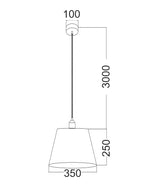 PENSHADE: Interior Slanted with Maple Leaf Pattern Laser Cut Pendant Lights (Black/ White)