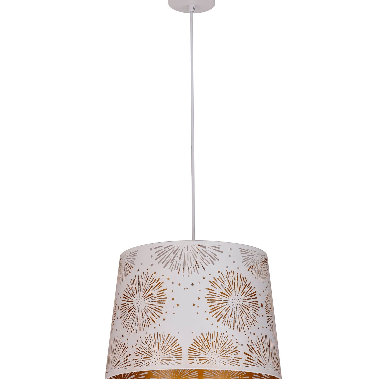 PENSHADE: Interior Slanted with Starburst Tower Pattern Laser Cut Pendant Lights (Black/ White)