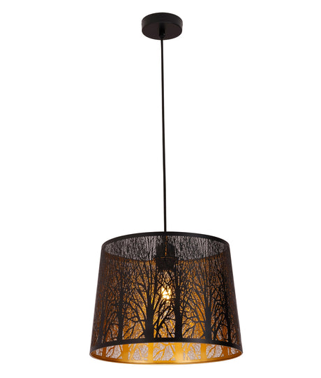 PENSHADE: Interior Slanted with Tree Pattern Laser Cut Pendant Lights (Black/ White)