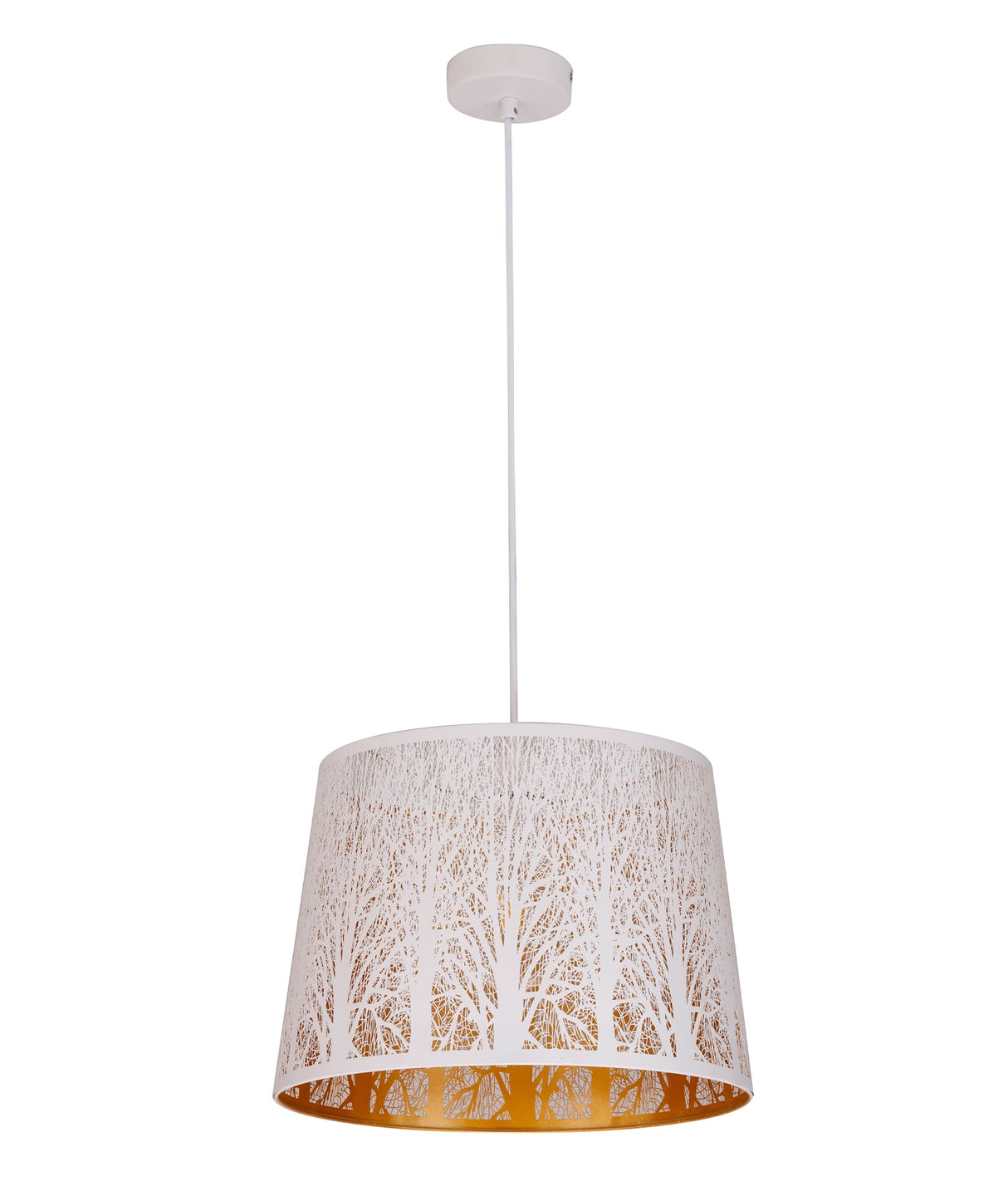 PENSHADE: Interior Slanted with Tree Pattern Laser Cut Pendant Lights (Black/ White)