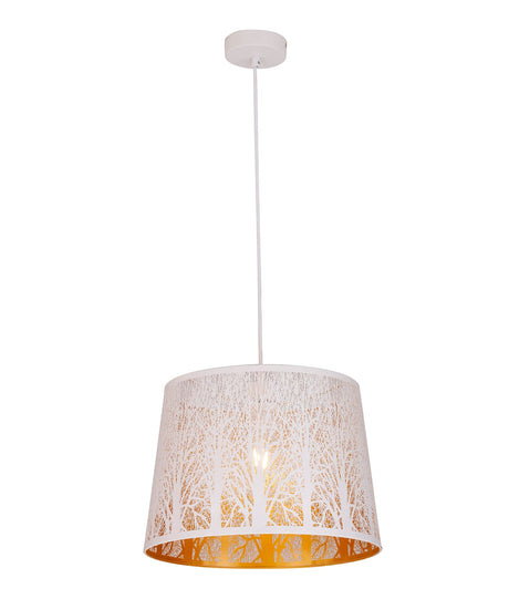 PENSHADE: Interior Slanted with Tree Pattern Laser Cut Pendant Lights (Black/ White)
