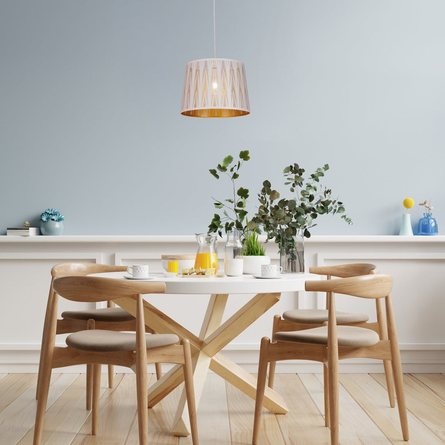 PENSHADE: Interior Slanted with Vector Pattern Laser Cut Pendant Lights (Black/ White)