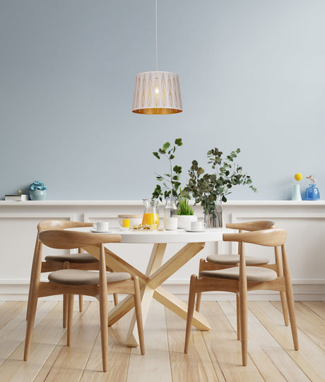 PENSHADE: Interior Slanted with Vector Pattern Laser Cut Pendant Lights (Black/ White)
