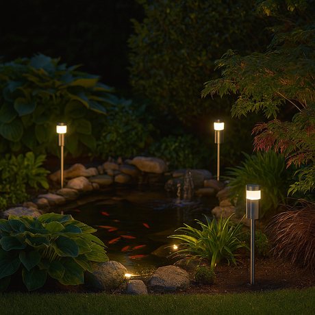 PHARE: Exterior Titanium Garden Spike Lights IP65