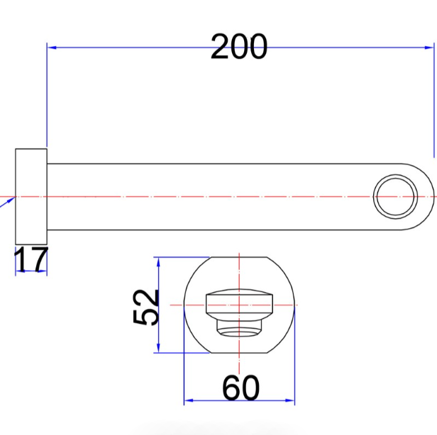 Cora Bath Spout 200mm - Technical Drawing