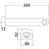 Cora Bath Spout 200mm - Technical Drawing