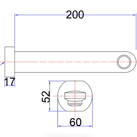 Cora Bath Spout 200mm - Technical Drawing