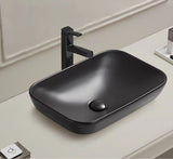 POSEIDON Matte Black Ceramic Basin (Rectangle: 515x340x155)