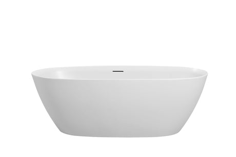 PILATO Gloss White Free-Standing Bathtub Overflow 1500/1700mm