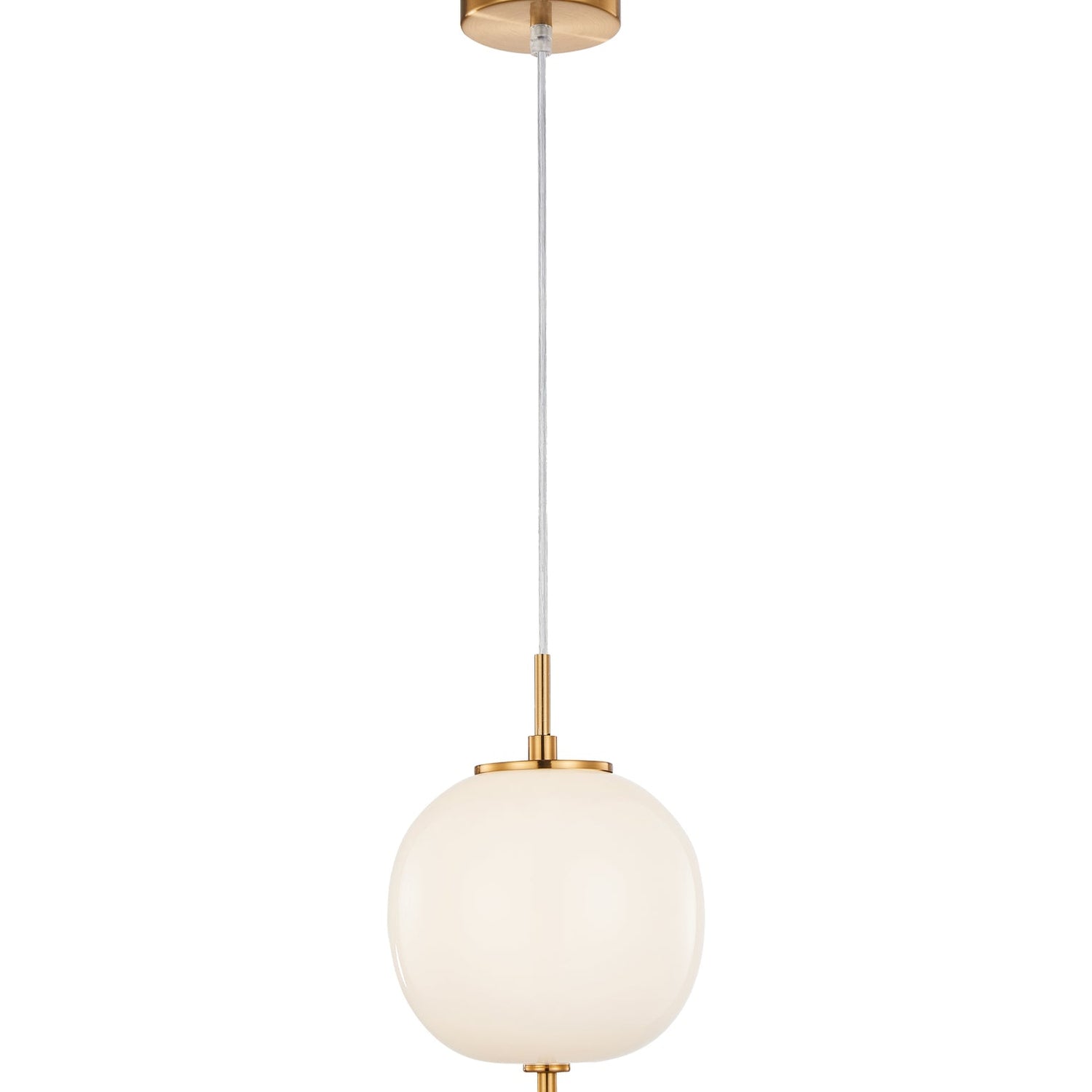 PINO: Interior Opal Matte / Smokey Black Mirror Finish Glass Round Pendant Lights
