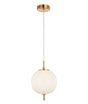 PINO: Interior Opal Matte / Smokey Black Mirror Finish Glass Round Pendant Lights