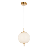 PINO: Interior Opal Matte / Smokey Black Mirror Finish Glass Round Pendant Lights