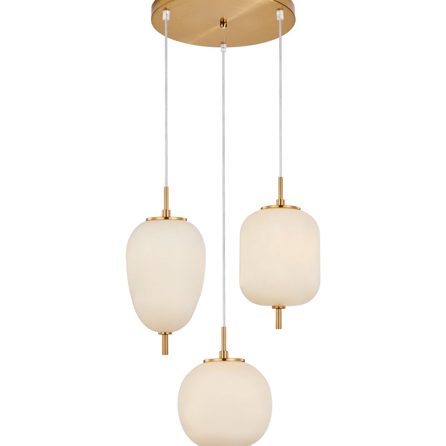 PINO: Interior Opal Matte / Smokey Black Mirror Finish Multiple Pendant Lights