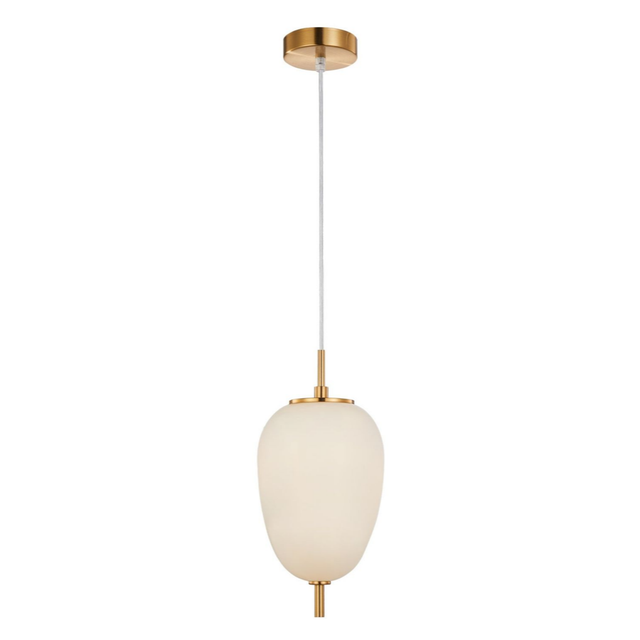 PINO: Interior Opal Matte / Smokey Black Mirror Finish Glass Oval Pendant Lights