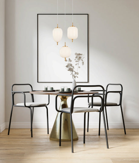 PINO: Interior Opal Matte / Smokey Black Mirror Finish Glass Pendant Lights