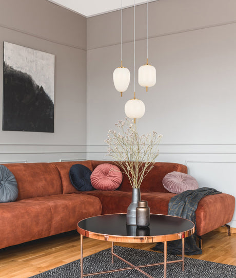 PINO: Interior Opal Matte / Smokey Black Mirror Finish Glass Pendant Lights