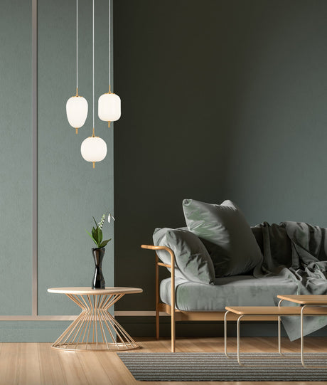 PINO: Interior Opal Matte / Smokey Black Mirror Finish Glass Pendant Lights
