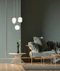PINO: Interior Opal Matte / Smokey Black Mirror Finish Glass Pendant Lights
