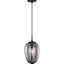 PINO: Interior Opal Matte / Smokey Black Mirror Finish Glass Oval Pendant Lights