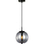 PINO: Interior Opal Matte / Smokey Black Mirror Finish Glass Round Pendant Lights