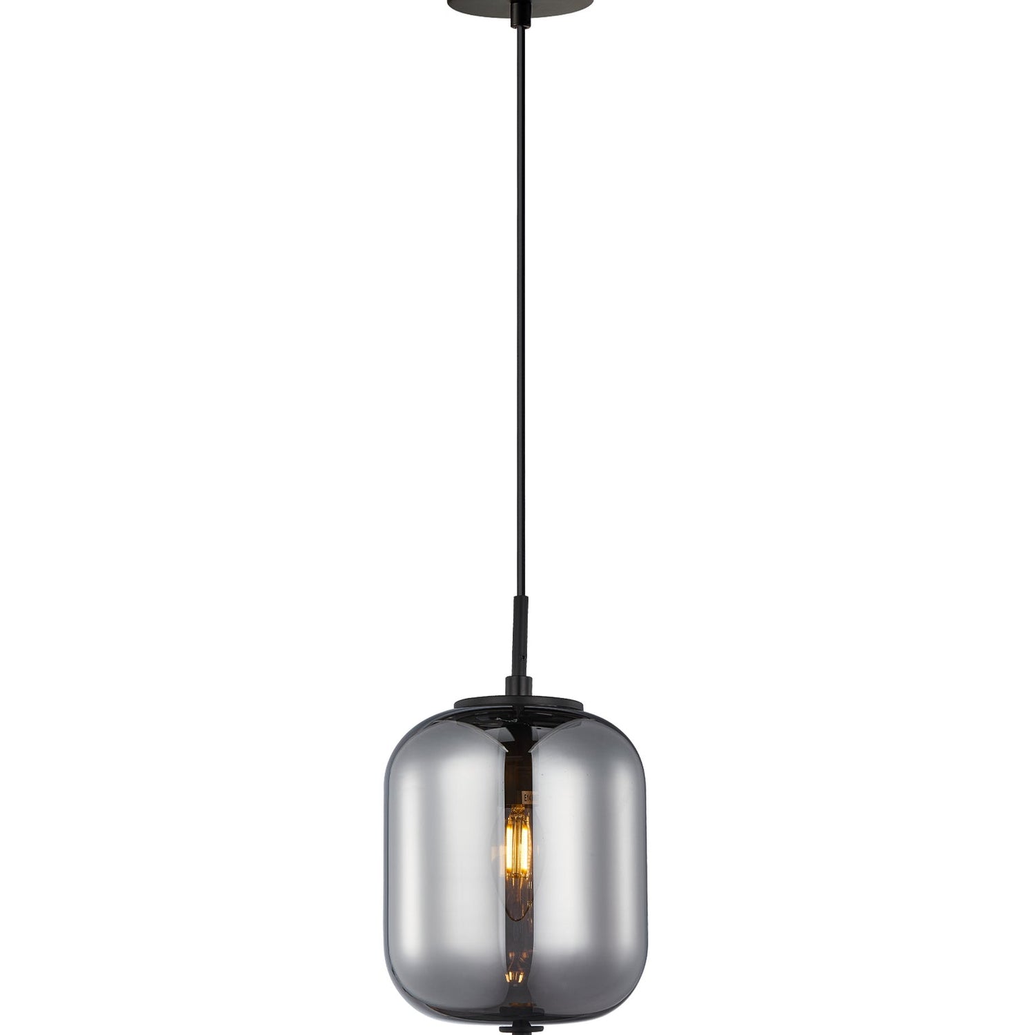PINO: Interior Opal Matte / Smokey Black Mirror Finish Jar Pendant Lights