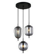 PINO: Interior Opal Matte / Smokey Black Mirror Finish Multiple Pendant Lights