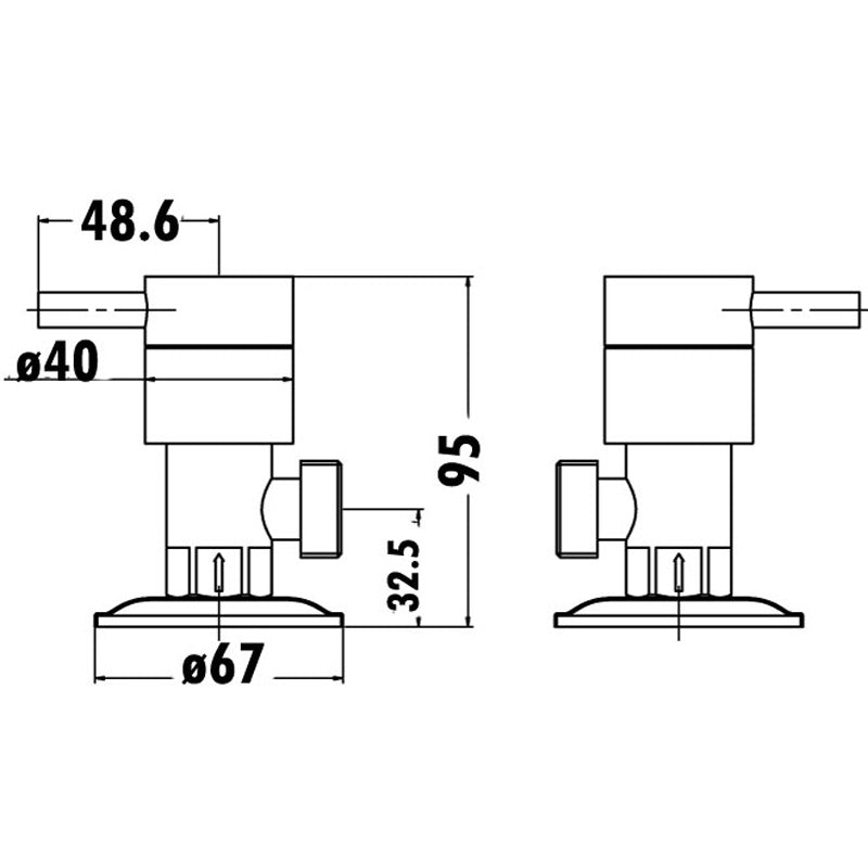 Washing Machine Stops 1/4 Turn (Chrome)