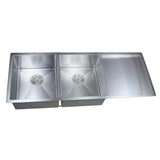 POS Double Bowl Handmade Stainless Steel Sink 1160x450x200mm