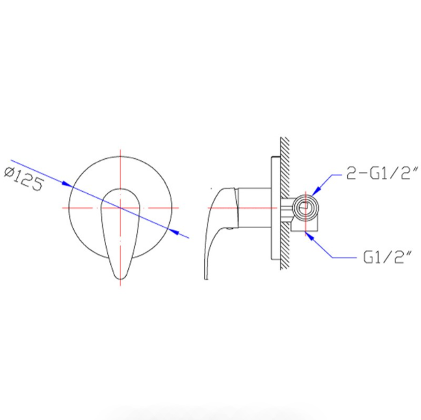 Ruby Wall Mixer (Chrome)