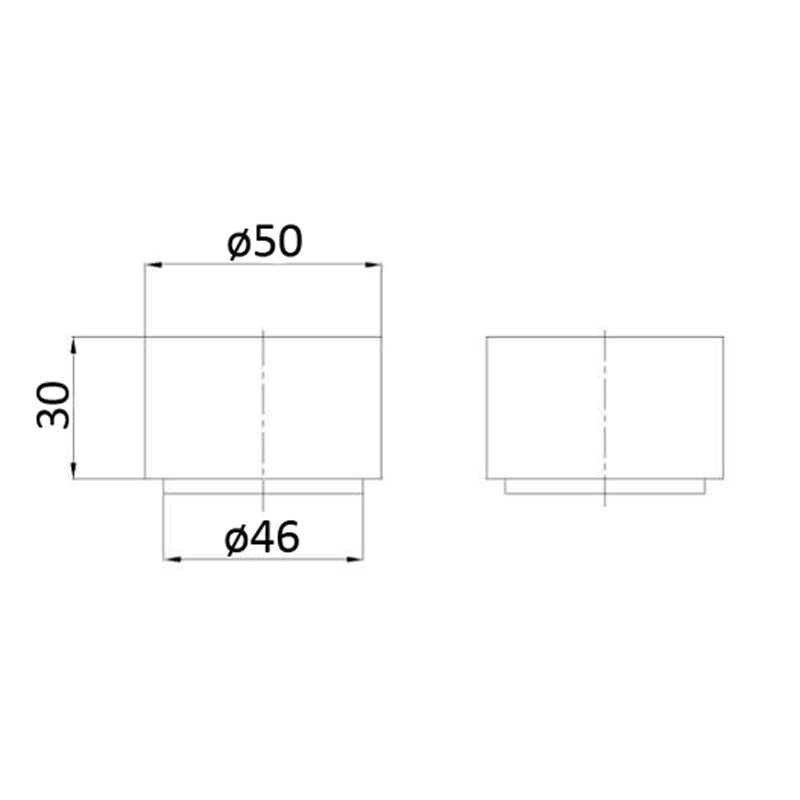 Tana 1/4 turn C/D Wall Top Assembly - Technical Drawing
