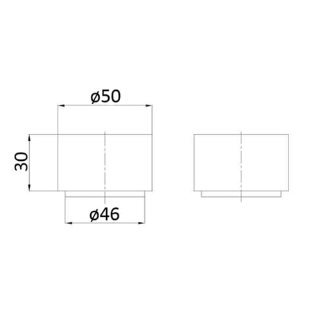 Tana 1/4 turn C/D Wall Top Assembly - Technical Drawing