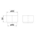 Tana 1/4 turn C/D Wall Top Assembly - Brushed Gold Technical Drawing