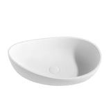 POSEIDON Waverly Matte White Solid Surface Stone Basin (Oval: 600x370x190mm)