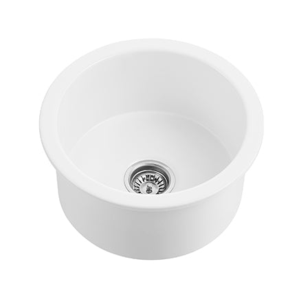 POS Camden Gloss White Fireclay Undermount Kitchen Sink 470x228mm-2