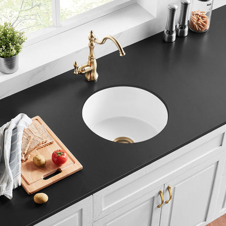 POS Camden Gloss White Fireclay Undermount Kitchen Sink 470x228mm
