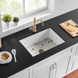 POS Camden Gloss White Fireclay Undermount Kitchen Sink 677x470x254mm
